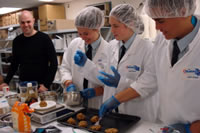 Production line of cookie making.