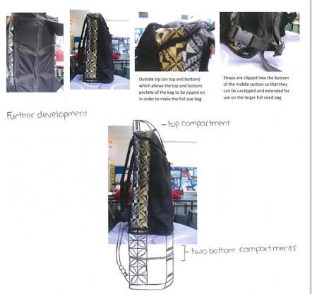 Scholarship student's annotated sketches