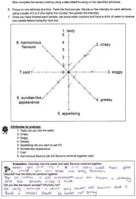 Student completed star chart
