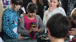 tech systems students and torch greenbay Primary students analysing a torch