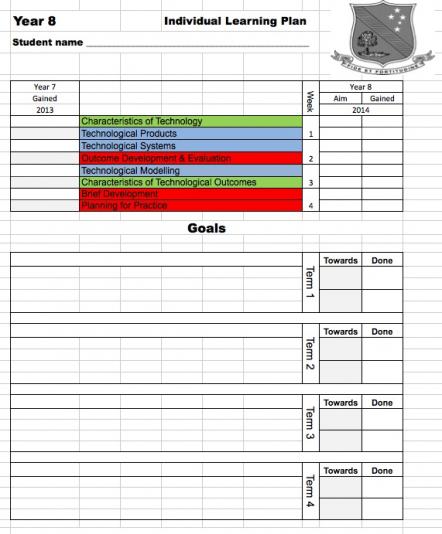 Year 8, Individual learning plan