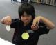  A student with his salt dough medals.