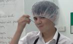 One student tasting and evaluating ice cream