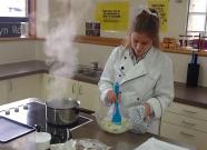 Student preparing food